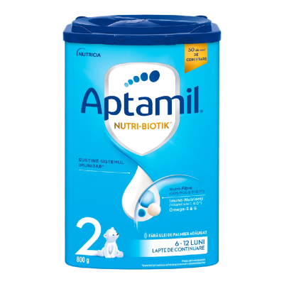 Formula de lapte praf Nutri Biotik 2, 6-12 luni, 800 g, Aptamil -