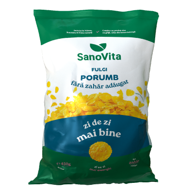 Fulgi de porumb fara zahar, 450g, Sanovita -