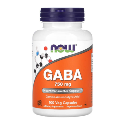 Gaba, 750 mg, 100 capsule vegetale, Now Foods -