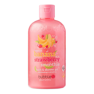 Gel de dus si baie cu aroma de capsuni si banana, 500ml, Bubble T -