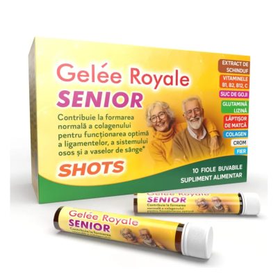 Gelee Royale Senior Shots, 10 fiole buvabile, Justin Pharma -