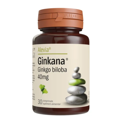 Ginkana Ginkgo Biloba 40mg, 30 comprimate, Alevia -