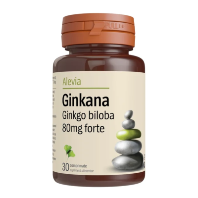 Ginkana Ginko Biloba Forte 80mg, 30 comprimate, Alevia -