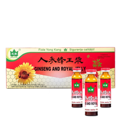 Ginseng si Royal Jelly, 10 fiole, Yongkang International China -