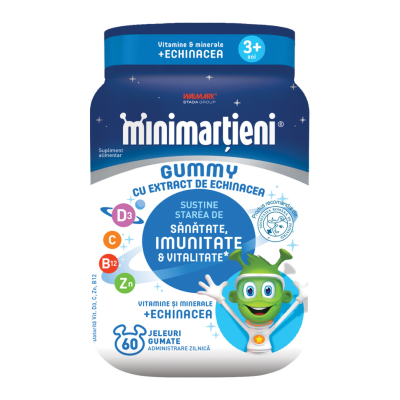 Jeleuri cu extract de echinacea Minimartieni Gummy, 60 bucati, Walmark -