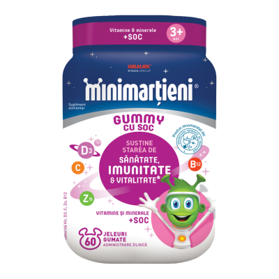 Jeleuri cu soc Minimartieni Gummy, 60 bucati, Walmark -