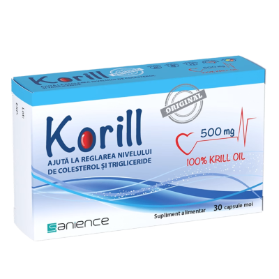 Korill ulei de krill 500 mg, 30 capsule, Sanience -