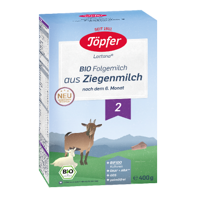Formula de lapte praf pe baza de lapte de capra Bio 2, 6 luni+, 400 g, Topfer -