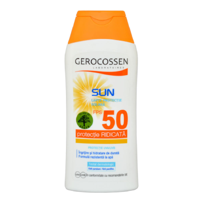 Lapte hidratant cu protectie solara SPF 50 Sun, 200 ml, Gerocossen -
