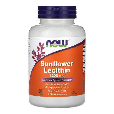 Lecitina din floarea soarelui, 1200 mg, 100 gelule moi, Now Foods -