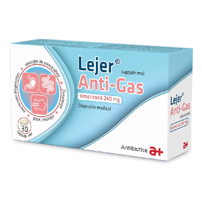 Lejer Anti-Gas, 240 mg, 30 capsule moi, Antibiotice SA -