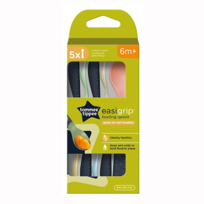 Lingurite ergonomice 6l+, multicolor, 5 bucati, Tommee Tippee -