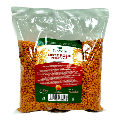Linte Rosie decorticata, 500 g, Sanovita -