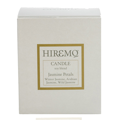 Lumanare din ceara de soia cu petale de iasomie Hiremo, 250 ml, Eolia -