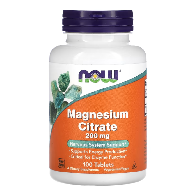 Magneziu Citrat, 200 mg, 100 tablete, Now Foods -