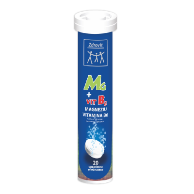 Magneziu + Vitamina B6, 20 comprimate efervescente, Zdrovit -