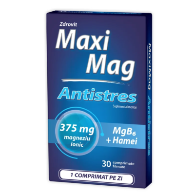 MaxiMag Antistres 375 mg, 30 comprimate, Zdrovit -