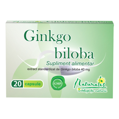 Ginkgo biloba 40mg,  20 capsule, Naturalis -