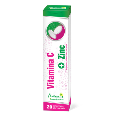 Vitamina C + Zinc, 20 comprimate efervescente, Naturalis -