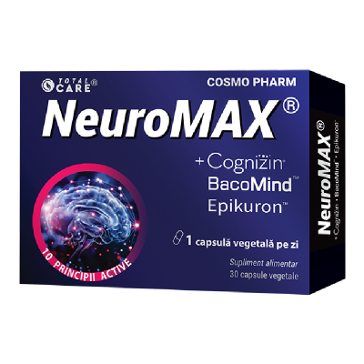 Neuromax + Cognizin® & BacoMind™️ Performanta Cerebrala, 30 capsule, Cosmopharm -
