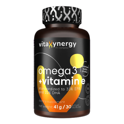 Omega 3 + Vitamin E Forte, 30 capsule moi, Vitaxynergy -