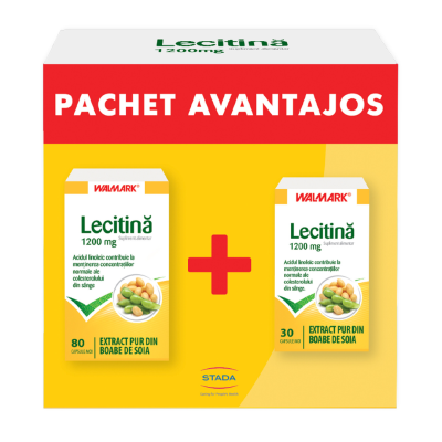 Pachet Lecitina 1200 mg, 80 + 30 capsule, Walmark -