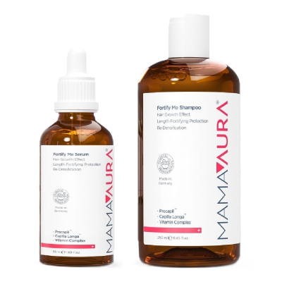 Pachet Sampon redensificator, 250ml + Ser redensificator, 50ml, Fortify Me, Mamaaura -