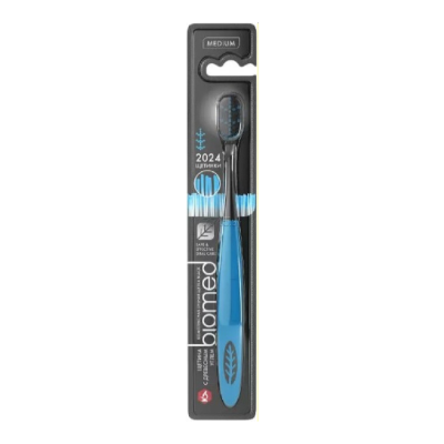 Periuta de dinti cu praf de carbune Black, medium, Biomed -