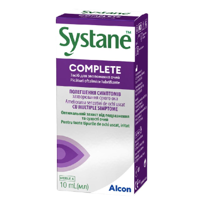 Picaturi oftalmice lubrifiante fara conservanti Systane Complete, 10 ml, Alcon -