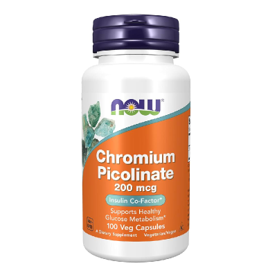 Crom Picolinat, 200 mcg, 100 capsule vegetale, Now Foods -
