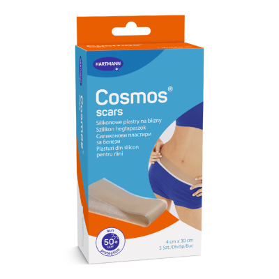Plasturi siliconici pentru cicatrici Cosmos Scars, 7.2*5 cm, 5 bucati, Hartmann -