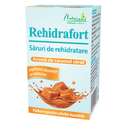 Saruri de rehidratare aroma caramel sarat, Rehidrafort, 10 plicuri, Naturalis -