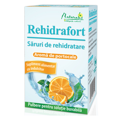 Saruri de rehidratare aroma portocale, Rehidrafort, 10 plicuri, Naturalis -