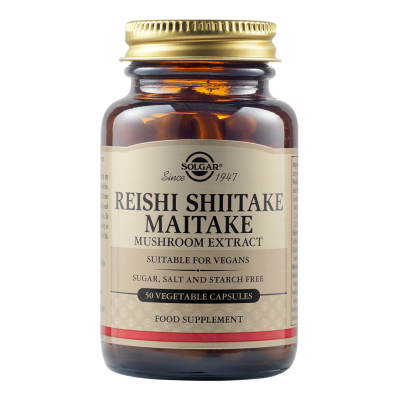 Extract din Ciuperci Reishi, Shiitake și Maitake 50 capsule, Solgar -