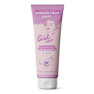 Sampon hranitor pentru par ondulat sau cret cu ulei de cocos organic si unt de shea, 250ml, Energie Fruit -