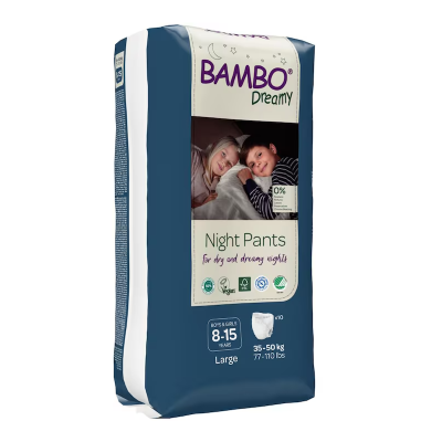 Scutece chilotel Eco, Dreamy Night, Unisex, Large, 8-15ani, 35-50kg, 10 bucati, Bambo Nature -