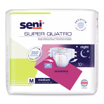 Super Seni Quatro Medium 10 Scutece adulti cu sistem inchis -