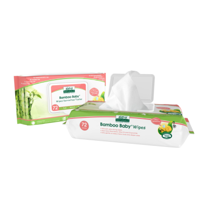 Servetele umede din fibre de bambus, 72 bucati, Aleva Naturals -