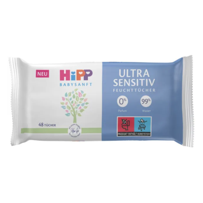 Servetele umede Ultra Sensitiv, 5 pachete*48 bucati, Hipp -