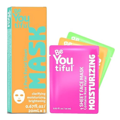 Set 3 masti faciale tip servetel, pentru adolescenti si tineri, 20 ml*3, BeYoutiful -