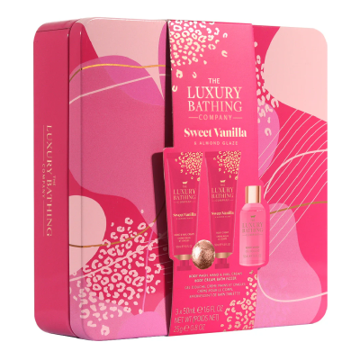 Set cadou Relax & Unwind, Sweet Vanilla & Almond Glaze, 4 articole, The Luxury Bathing Company -
