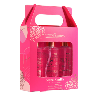 Set cadou Spray-uri parfumate Tempting Trio, Sweet Vanilla&Almond Glaze, 3*100 ml, The Luxury Bathing Company -