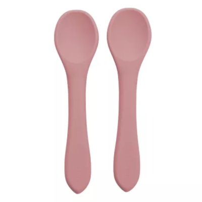 Set Lingurite din silicon, 6 luni+, Old Rose, Appekids -