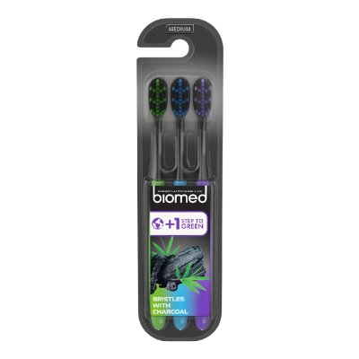 Set periute de dinti Black Three, medium, 3 bucati, Biomed -