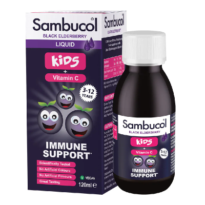 Sirop cu soc negru si vitamina C pentru copii, 120 ml, Sambucol -