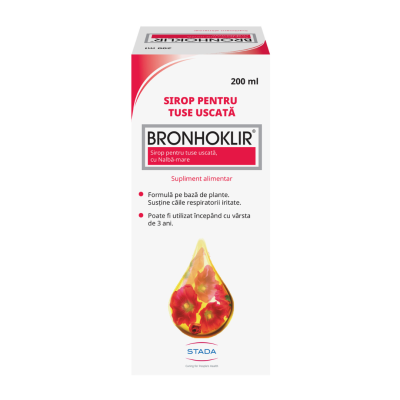 Sirop pentru tuse uscata Bronhoklir, 200 ml, Stada -
