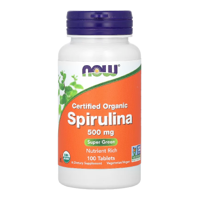 Spirulina Organica, 500 mg, 100 tablete, Now Foods -