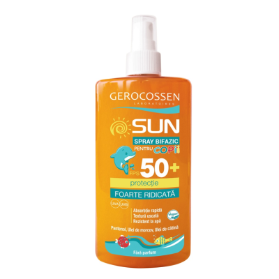Spray invizibil bifazic pentru copii cu FPS 50+ Sun, 300 ml, Gerocossen -