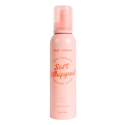 Spuma de dus cu aroma de piersica Soft Whipped, 200ml, Soak Sunday -