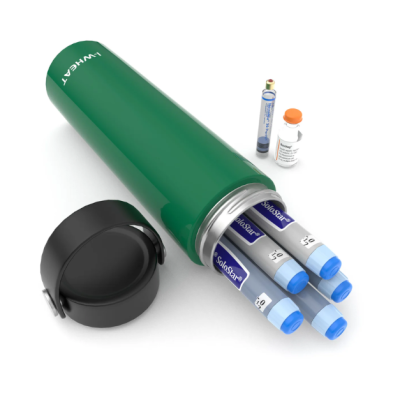 Termos portabil pentru insulina, capacitate 3-5 stilouri, Disoncare Intercontinental, Green -